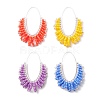4Pcs Glass Seed Beaded Pendants PALLOY-MZ01260-1