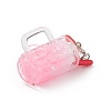 (Defective Closeout Sale: Clasp Yellowing) PVC Plastic Strawberry Ice Cream Cup Pendant Decorations HJEW-XCP0001-11-3
