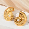 304 Stainless Steel Shell Pearl Stud Earrings X-EJEW-G423-22G-2