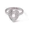 Non-Tarnish 201 Stainless Steel Hollow Out Heart Adjustable Ring for Women RJEW-C045-02P-2