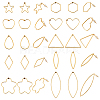   40Pcs 10 Styles Brass Hollow Geometry Stud Earrings EJEW-PH0001-30-1