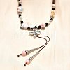 Ethnic Style Alloy & Porcelain Ceramic Beads Butterfly Pendant Tassel Y Necklaces LS-NJEW-D308-01C-4