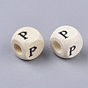Printed Natural Wood Beads WOOD-T026-001P-2