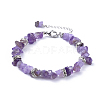 Natural Amethyst Chip Bracelets BJEW-JB04489-02-1