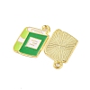 Golden Plated Alloy Enamel Pendants ENAM-Z017-12G-02-2