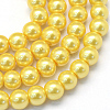 Baking Paint Pearlized Glass Pearl Round Bead Strands HY-Q003-10mm-67-1