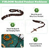 FIBLOOM 2Pcs 2 Colors Alloy Religion Crucifix Cross Pendant Necklaces Set NJEW-FI0001-38-3