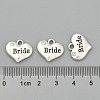 Wedding Theme Antique Silver Tone Tibetan Style Heart with Bride Rhinestone Charms LS-TIBEP-N005-12E-3
