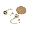 3 Pair 3 Color Rhinestone & Glass Beaded Flower Dangle Earrings EJEW-MZ00097-3