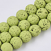 Spray Painted Natural Lava Rock Beads Strands G-N0324-D-08-1