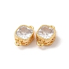 Real 18K Gold Plated Brass Cubic Zirconia Links Connectors KK-M243-04G-02-3