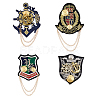 SUPERFINDINGS 4Pcs 4 Style Anchor & Shield & Word Alloy Brooch Pins JEWB-FH0001-16-1