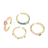 Alloy Micro Pave Cubic Zirconia Cuff Rings for Women CU-CBA3C73-01G-2