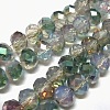 Half Plated Faceted Rondelle Electroplate Opalite Glass Beads Strands X-EGLA-D020-4x3mm-29-2
