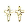 201 Stainless Steel Religion Hollow Praying Hand Cross Links Connector Charms STAS-K310-03G-1