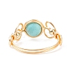 Synthetic Turquoise Braided Finger Ring RJEW-TA00042-04-6