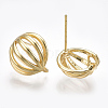 Brass Stud Earring Findings KK-S348-218-2