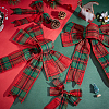 CHGCRAFT 10Pcs 2 Style Christmas Theme Tartan Pattern Polyester Bowknot AJEW-CA0002-64-4