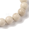 8mm Round Natural Fossil Braided Bead Bracelets BJEW-C067-01B-26-3
