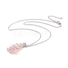 Rose Quartz Pendant Necklaces NJEW-E154-07P-2