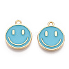 Light Gold Tone Alloy Enamel Pendants ENAM-N056-197D-2