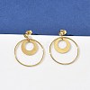 Ion Plating(IP) 304 Stainless Steel Dangle Stud Earrings EJEW-D350-02G-4