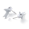 Cute Whale Resin Stud Earrings EJEW-K089-02P-2