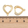 Brass Micro Pave Clear Cubic Zirconia Hoop Earring Findings KK-A274-01G-3