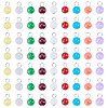90Pcs 9 Colors Baking Paint Imitation Jade Glass Round Bead with Iron Pendants PALLOY-TAC0281-2