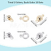 20 Sets 2 Colors 201 Stainless Steel Snap Clasps STAS-SC0004-14-2