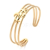 304 Stainless Steel Cuff Bangles for Women BJEW-K263-05G-01-1