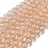 Frosted Transparent Glass Bead Strands GLAA-P065-6mm-05-2
