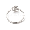 Non-Tarnish 304 Stainless Steel Moon & Sun Open Cuff Ring for Women RJEW-K245-33P-2