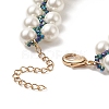 Shell Pearl & Glass Seed Braided Beaded Bracelet for Women BJEW-JB09143-6