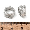 Brass Micro Pave Clear Cubic Zirconia Beads CU-CBAC675-07P-2