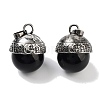 Natural Obsidian Sphere Pendants G-Q163-07AS-06-1