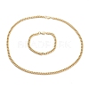 Ion Plating(IP) 304 Stainless Steel Cuban Link Chain Bracelets & Necklaces Jewelry Sets SJEW-B019-03A-G-2
