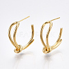 Brass Stud Earrings X-KK-T038-310G-1