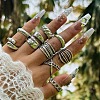 9Pcs 9 Styles Alloy Criss Cross Finger Rings Sets for Unisex PW-WG52168-01-1