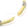 Letter X Brass Micro Pave Clear Cubic Zirconia Hinded Bangles for Women BJEW-Z062-09G-3