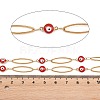304 Stainless Steel Enamel Evil Eye & Horse Eye Link Chains CHS-K021-11G-05-3