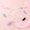 3Pcs 3 Colors Imitation Jade Glass Pointed Pendants GLAA-FS0001-04-5