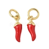 Brass Enamel Charms KK-C110-18A-G-1