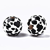 Printed Natural Wooden Beads X-WOOD-R270-07A-2