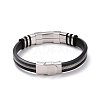 Men's Silicone Cord Bracelet BJEW-M206-02BP-3