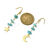 4 Pairs 4 Style Moon & Star 304 Stainless Steel Dangle Earrings EJEW-TA00284-3