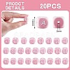 20Pcs Pink Cube Letter Silicone Beads 12x12x12mm Square Dice Alphabet Beads with 2mm Hole Spacer Loose Letter Beads for Bracelet Necklace Jewelry Making JX435M-2