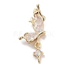 Brass Pave Clear Cubic Zirconia Pendants KK-Z061-14G-02-1