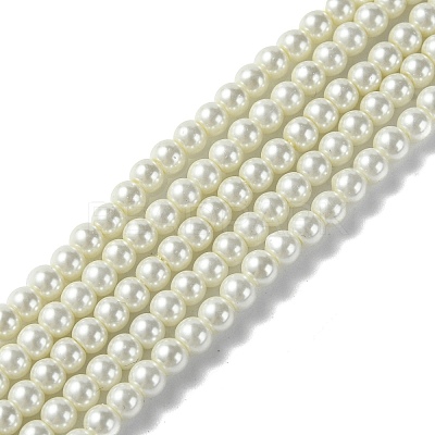 Eco-Friendly Dyed Glass Pearl Round Beads Strands HY-A002-4mm-RB001-1