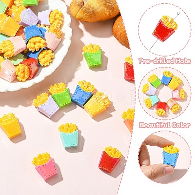 Simulated French Fries Perforated Resin Beads FIND-CJC0010-101-1